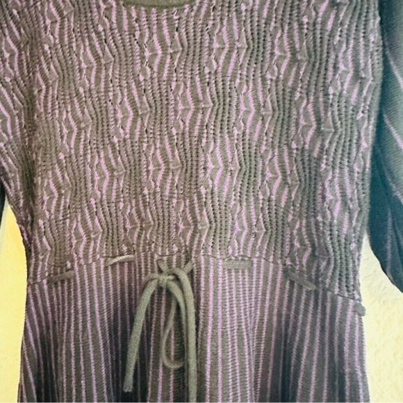 Sophie Max  Midi Dress M Cottagecore Dark Academia Witchcore Puff Sleeve Smocked - Picture 5 of 7